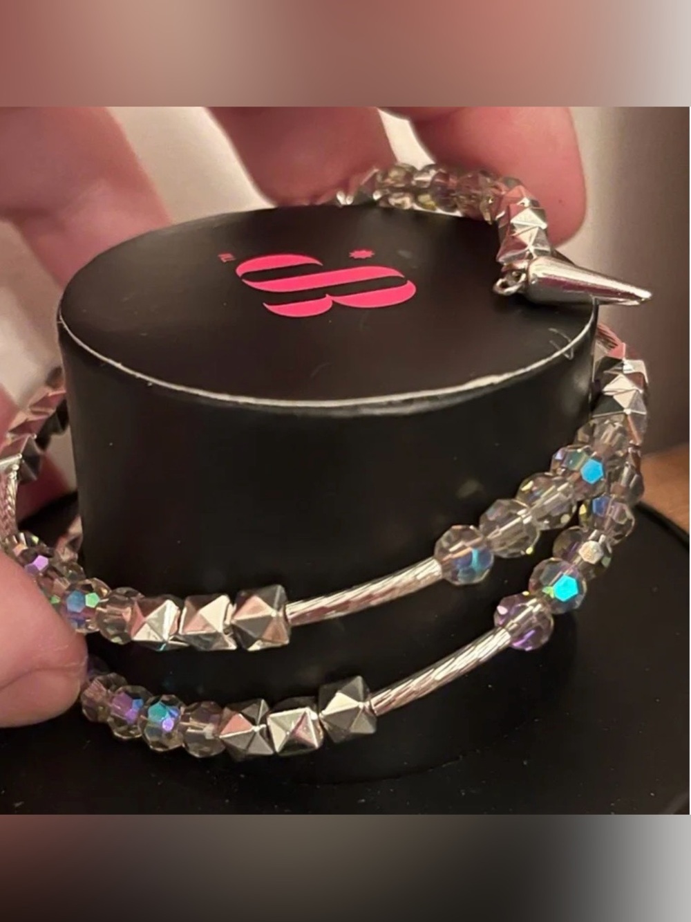 Bomb Party spiral iridescent bracelet